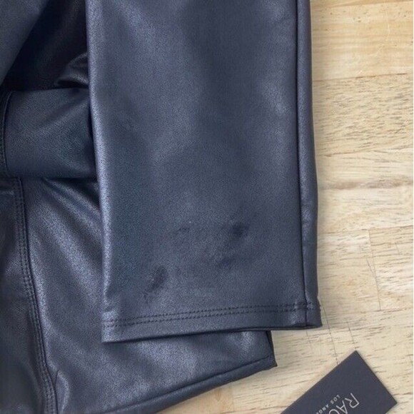 Rachel Zoe Solid Black Tummy Control Seamed Ponte Leggings XL Sexy Sleek Biker - Picture 8 of 12